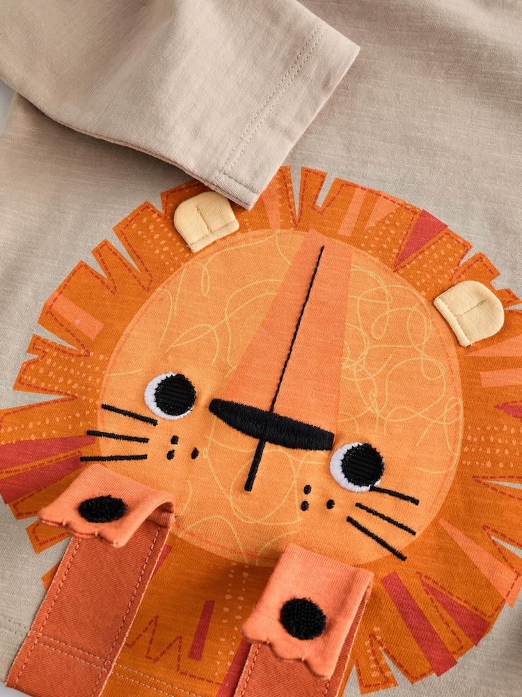 Natural Lion Long Sleeve Interactive T-Shirt (3mths-7yrs) - Image 4 of 4