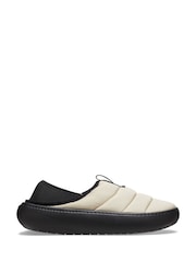 Crocs Beige Classic Puff Moc Moth Slippers - Image 1 of 6