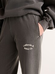 Charcoal Grey California Relax Co. Los Angeles Relaxed Fit Washed Slogan Graphic Joggers - Image 5 of 7