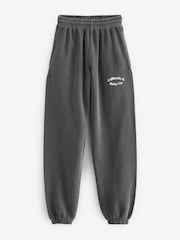 Charcoal Grey California Relax Co. Los Angeles Relaxed Fit Washed Slogan Graphic Joggers - Image 6 of 7