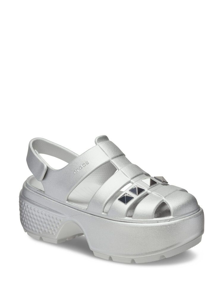 Crocs Silver Stomp Fisherman Sandals - Image 4 of 7