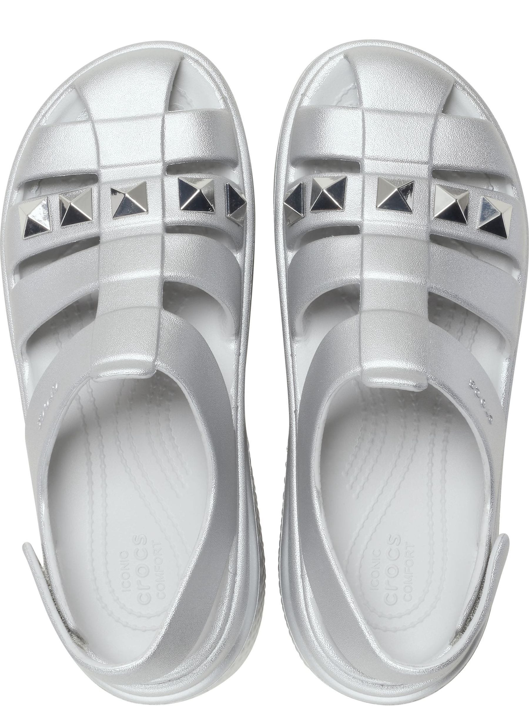 Crocs silver sandals outlet