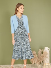 Yumi Blue Dark Knitted Bolero - Image 3 of 5