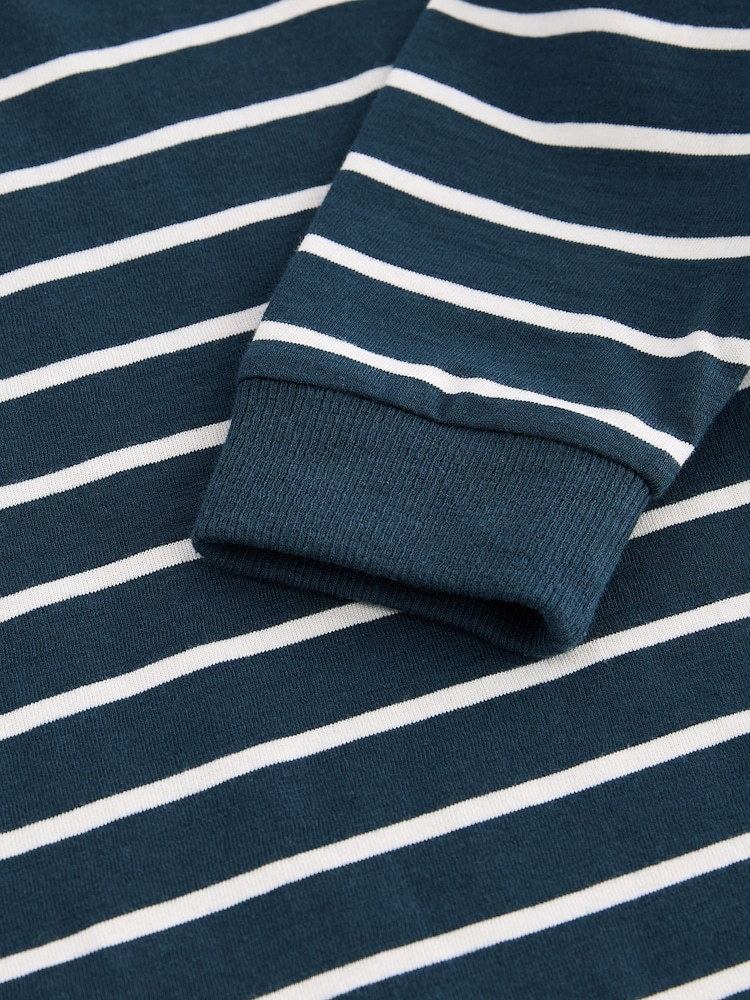 Navy Blue/White Long Sleeve Stripe T-Shirt (3mths-7yrs) - Image 3 of 3