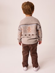 Neutral Gingerbread Christmas Crew Neck Jumper (3mths-7yrs) - Image 3 of 7