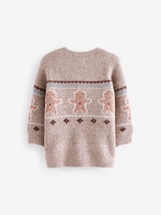 Neutral Gingerbread Christmas Crew Neck Jumper (3mths-7yrs) - Image 6 of 7