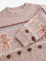 Neutral Gingerbread Christmas Crew Neck Jumper (3mths-7yrs) - Image 7 of 7