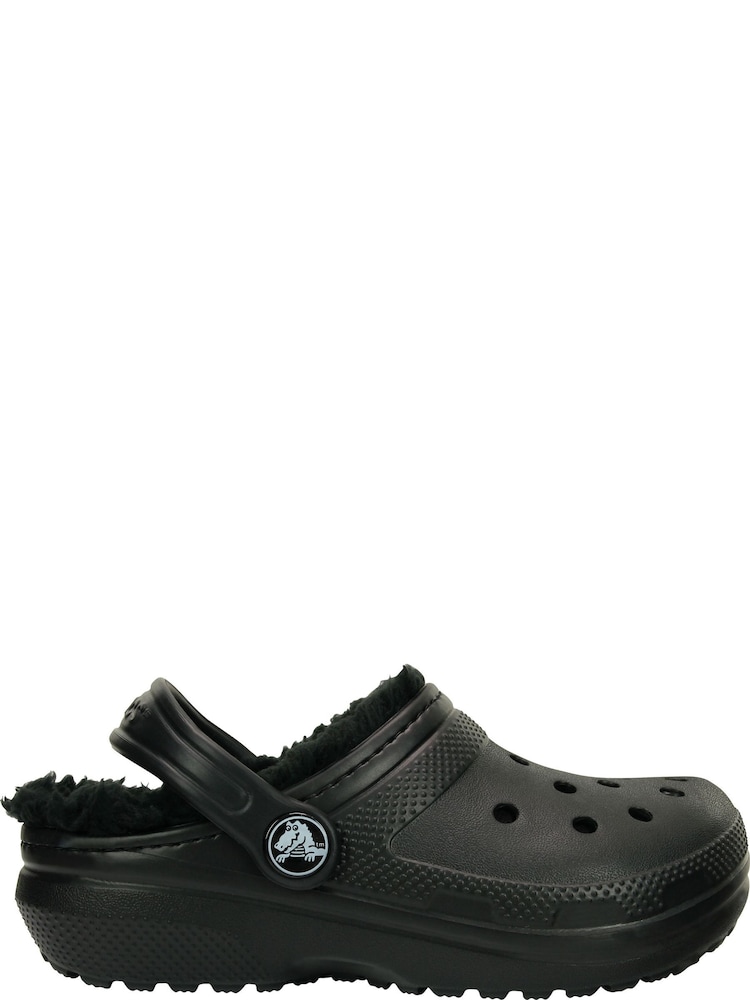 Crocs Black Fluffy Kids Lined Clogs - Image 1 of 7