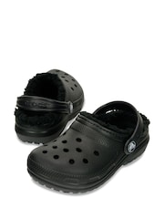 Crocs Black Fluffy Kids Lined Clogs - Image 3 of 7