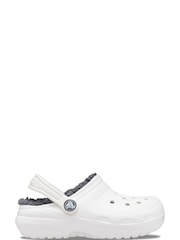 Crocs White Fluffy Kids Lined Clogs - Image 1 of 4