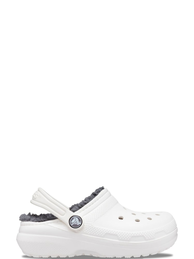 Crocs White Fluffy Kids Lined Clogs - Image 1 of 4