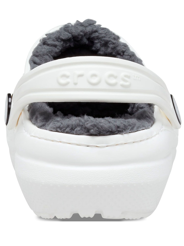Crocs White Fluffy Kids Lined Clogs - Image 3 of 4