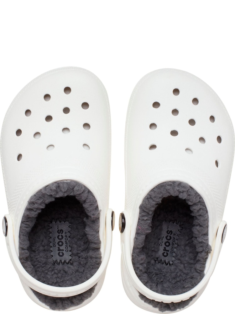 Crocs White Fluffy Kids Lined Clogs - Image 4 of 4