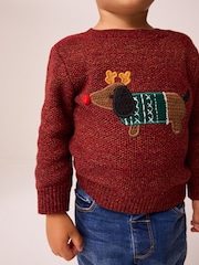 Red Dog Christmas Crew Neck Jumper (3mths-7yrs) - Image 4 of 8