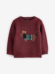 Red Dog Christmas Crew Neck Jumper (3mths-7yrs) - Image 5 of 8