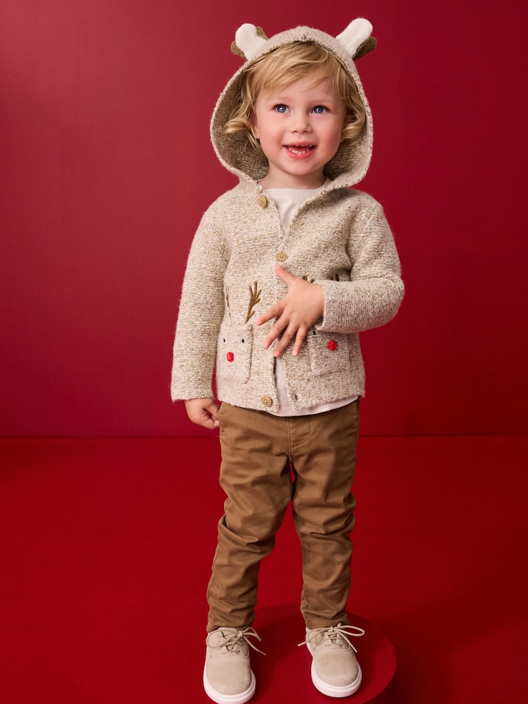 Neutral Reindeer Christmas Cardigan (3mths-7yrs) - Image 2 of 8