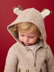 Neutral Reindeer Christmas Cardigan (3mths-7yrs) - Image 4 of 8