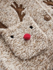 Neutral Reindeer Christmas Cardigan (3mths-7yrs) - Image 7 of 8