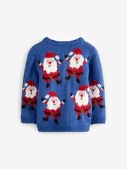 Blue Santa Christmas Crew Neck Jumper (3mths-7yrs) - Image 6 of 7