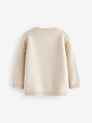 Ecru Reindeer Christmas Crew Neck Jumper (3mths-7yrs) - Image 6 of 7