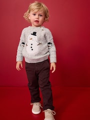 Grey Snowman Christmas Crew Neck Jumper (3mths-7yrs) - Image 2 of 7