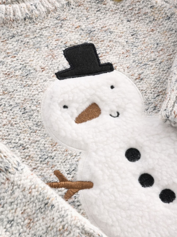Grey Snowman Christmas Crew Neck Jumper (3mths-7yrs) - Image 7 of 7