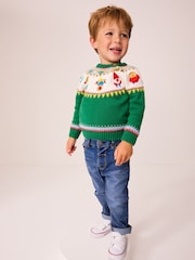 Green Characters Christmas Crew Neck Jumper (3mths-7yrs) - Image 2 of 7