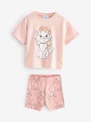 Pink Disney Aristocat Marie Short Sleeve 100% Cotton T-Shirt and Shorts Set (3mths-7yrs) - Image 1 of 3