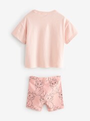 Pink Disney Aristocat Marie Short Sleeve 100% Cotton T-Shirt and Shorts Set (3mths-7yrs) - Image 2 of 3