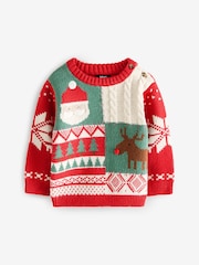 Red Patchwork Christmas Jumper (3mths-7yrs) - Image 5 of 8