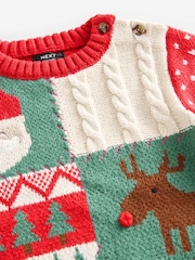 Red Patchwork Christmas Jumper (3mths-7yrs) - Image 7 of 8