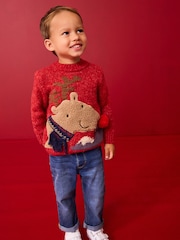 Red Reindeer Christmas Jumper (3mths-7yrs) - Image 2 of 7