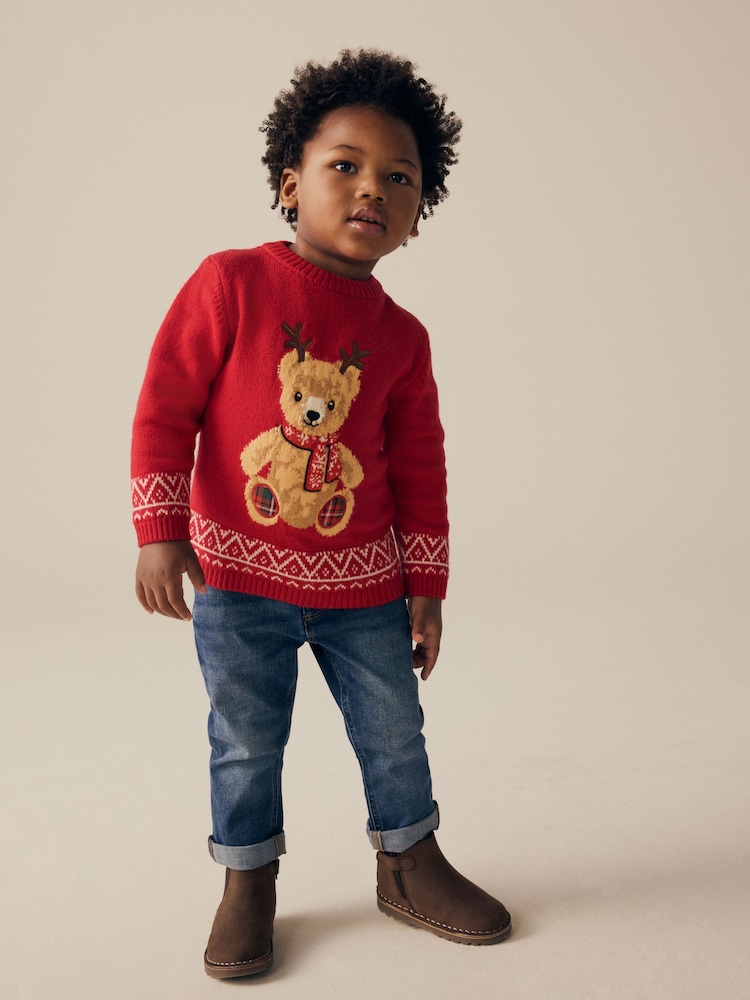 Rot/Bärmotiv - Weihnachtlicher Pullover mit Rundhalsausschnitt (3Monate -7Jahre) - Bild 2 von 8 Rot/Bärmotiv - Weihnachtlicher Pullover mit Rundhalsausschnitt (3Monate -7Jahre) - Bild 2 von 8