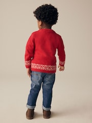 Red Bear Christmas Crew Neck Jumper (3mths-7yrs) - Image 3 of 8