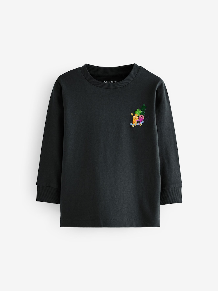 Blue Vegetables Long Sleeve T-Shirts 3 Pack (3mths-7yrs) - Image 2 of 7