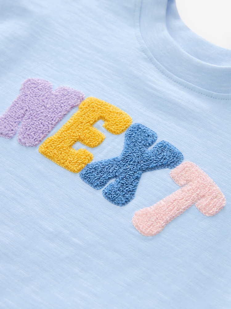 Modra Next Logotip - 100% Cotton kratek rokav; s kratkimi rokavi majica (3mesec-7leto) - Slika 3 iz 3