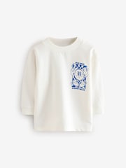 White Back Print Long Sleeve 100% Cotton T-Shirt (3mths-7yrs) - Image 1 of 3