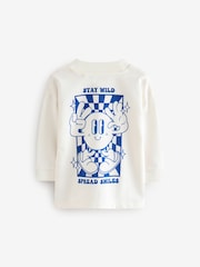 White Back Print Long Sleeve 100% Cotton T-Shirt (3mths-7yrs) - Image 2 of 3