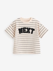 Blue Stripe Slogan 100% Cotton Short Sleeve T-Shirt (3mths-7yrs) - Image 1 of 3