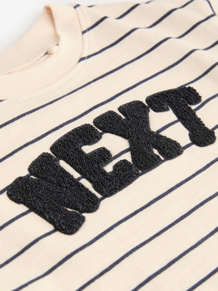 Blue Stripe Slogan 100% Cotton Short Sleeve T-Shirt (3mths-7yrs) - Image 3 of 3