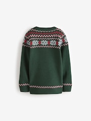 Dark Green Matching Family Kids Christmas Hamish The Highland Cow Jumper (3-16yrs) - Image 6 of 7
