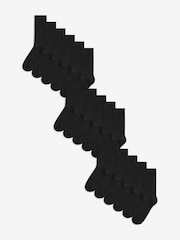 Black 18 Pack Mens Cotton Rich Black Socks - Image 1 of 2