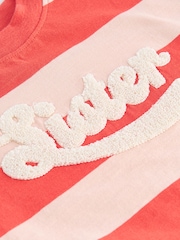 Red Stripe Sister 100% Cotton Short Sleeve T-Shirt (3mths-7yrs) - Image 3 of 3