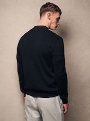 Black 100% Cotton Premium Knit Bomber Jacket - Image 3 of 9