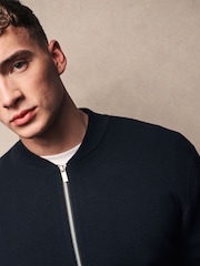 Black 100% Cotton Premium Knit Bomber Jacket - Image 5 of 9