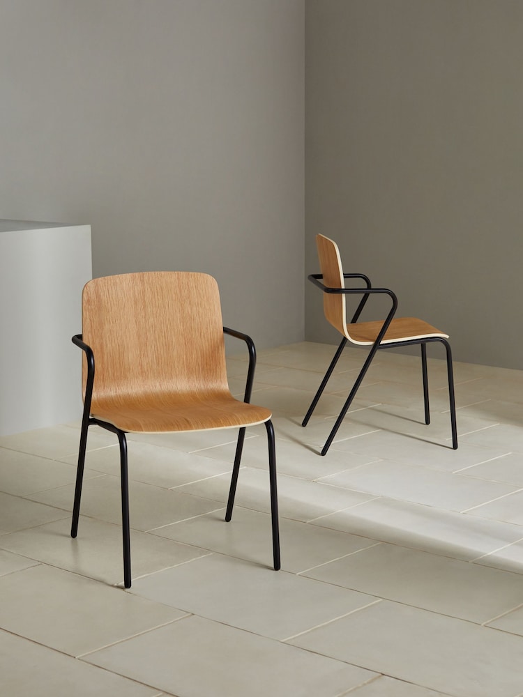 MADE.COM Set of 2 Black Sadie Dining Chairs - Image 2 of 4