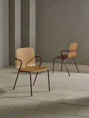 MADE.COM Set of 2 Burgundy Red Sadie Dining Chairs - Image 2 of 6