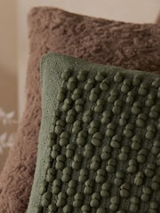 Dark Sage Green 40 x 59cm Hemmingway Textured Bobble Cushion - Image 2 of 5