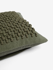 Dark Sage Green 40 x 59cm Hemmingway Textured Bobble Cushion - Image 5 of 5