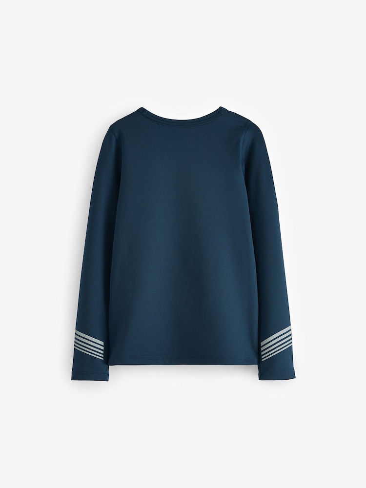 Navy Blue Long Sleeve Base Layer Top (3-16yrs) - Image 2 of 3